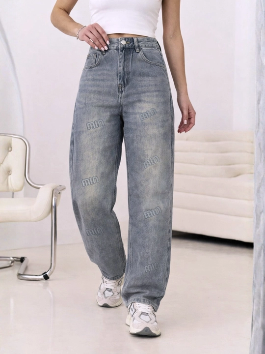 Ayollar uchun Baggy Y2K jinsi shimlar, paxtadan tikilgan, keng fason, yuqori bel, XS-2XL