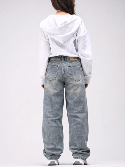 Ayollar uchun Baggy Y2K jinsi shimlar, paxtadan tikilgan, keng fason, yuqori bel, XS-2XL
