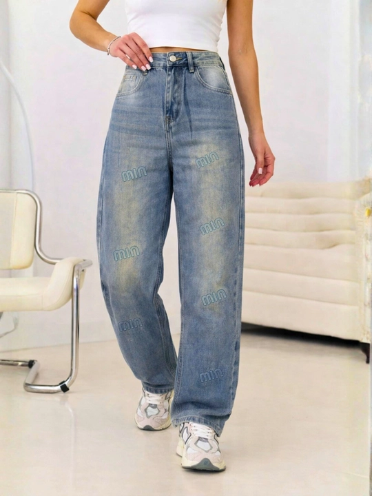 Ayollar uchun Baggy Y2K jinsi shimlar, paxtadan tikilgan, keng fason, yuqori bel, XS-2XL