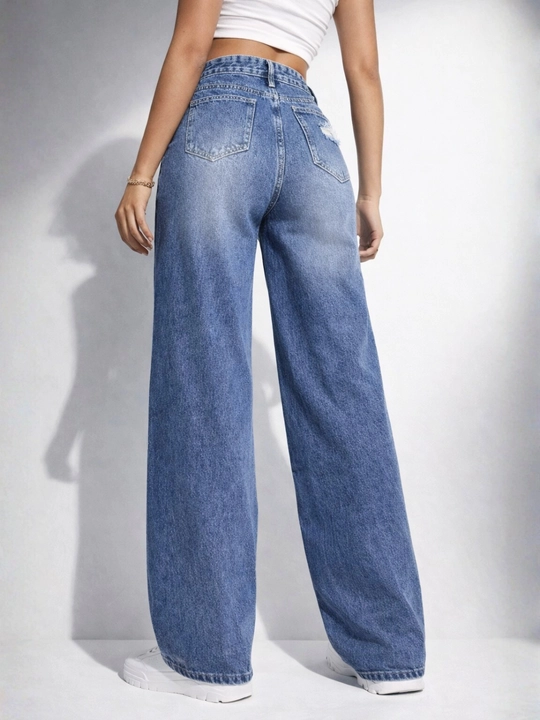 Ayollar uchun Baggy Y2K jinsi shimlar, paxtadan tikilgan, keng fason, yuqori bel, XS-2XL