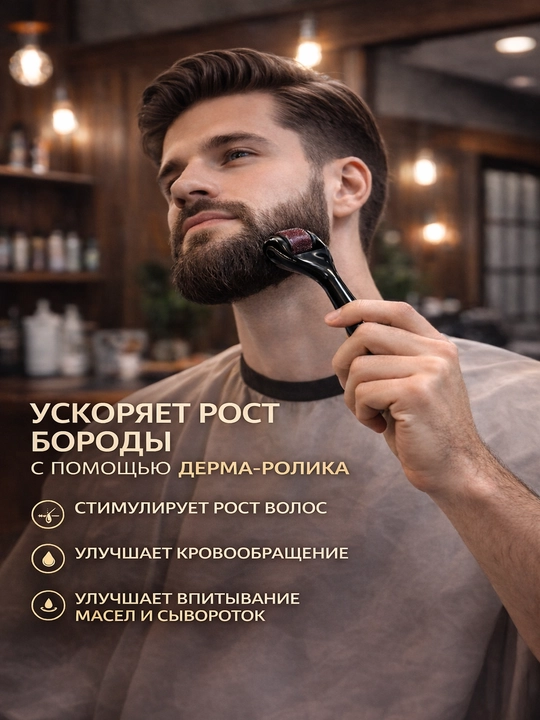 Дермароллер для роста волос, бороды и для улучшения кожи