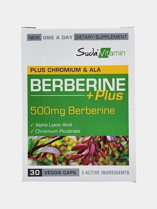 Suda Berberine Plus 500 mg + Chromium & Alpha Lipoic Acid, 30 kapsula
