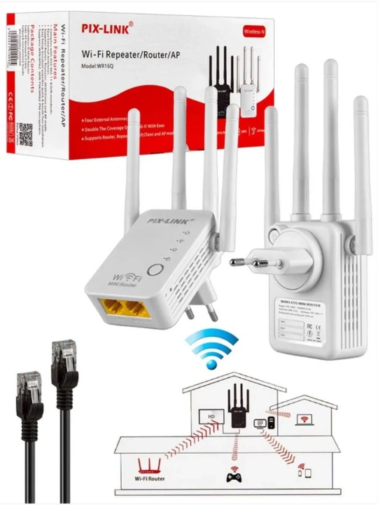 Wi-Fi signal kuchaytirgich, mini router, repiter 3 tasi 1 da Pix-link LV-WR09, LV-WR02EQ