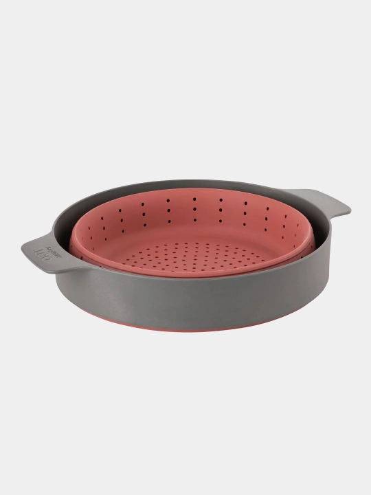 BergHOFF Leo, qozon uchun bug‘da pishirish qo‘shimchasi, silikon, 24 sm, qizil