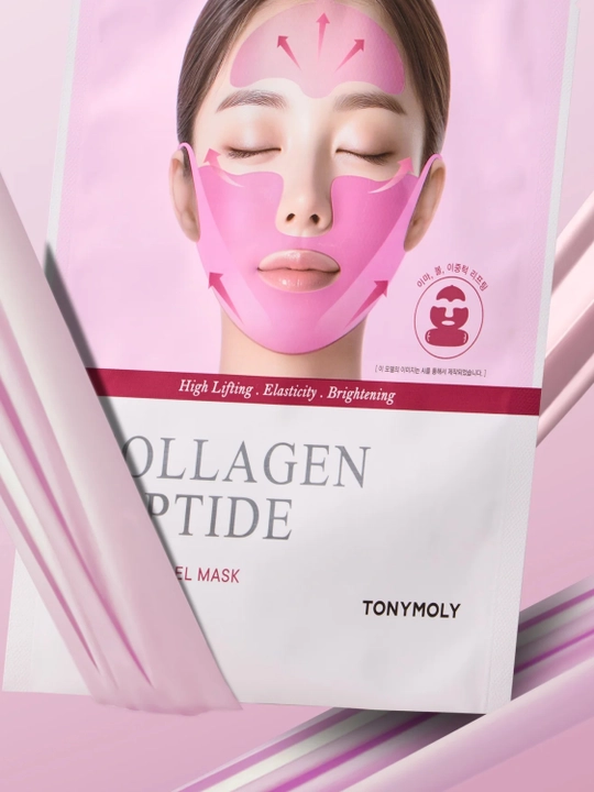 Yuz uchun kollagenli lifting niqob TONYMOLY Collagen Peptide 3X Lifting Gel Mask, 5 dona