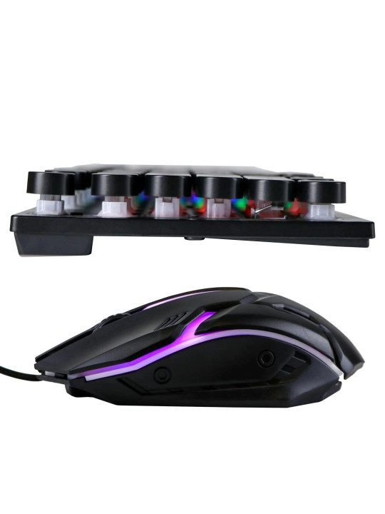 T-Wolf RGB yoritilgan simli geymer klaviatura - 