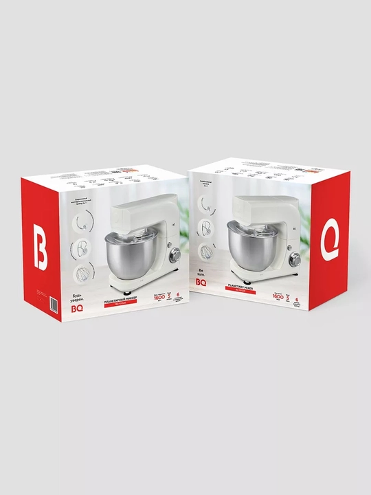 Planetar mikser BQ MX520, quvvati 1600Vt, idish hajmi 5l, 6 ta tezlik, 3 ta nasadka