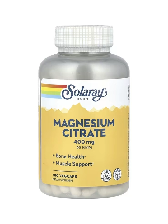 Magniy sitrat, Solaray, 400 mg, 180 kapsula