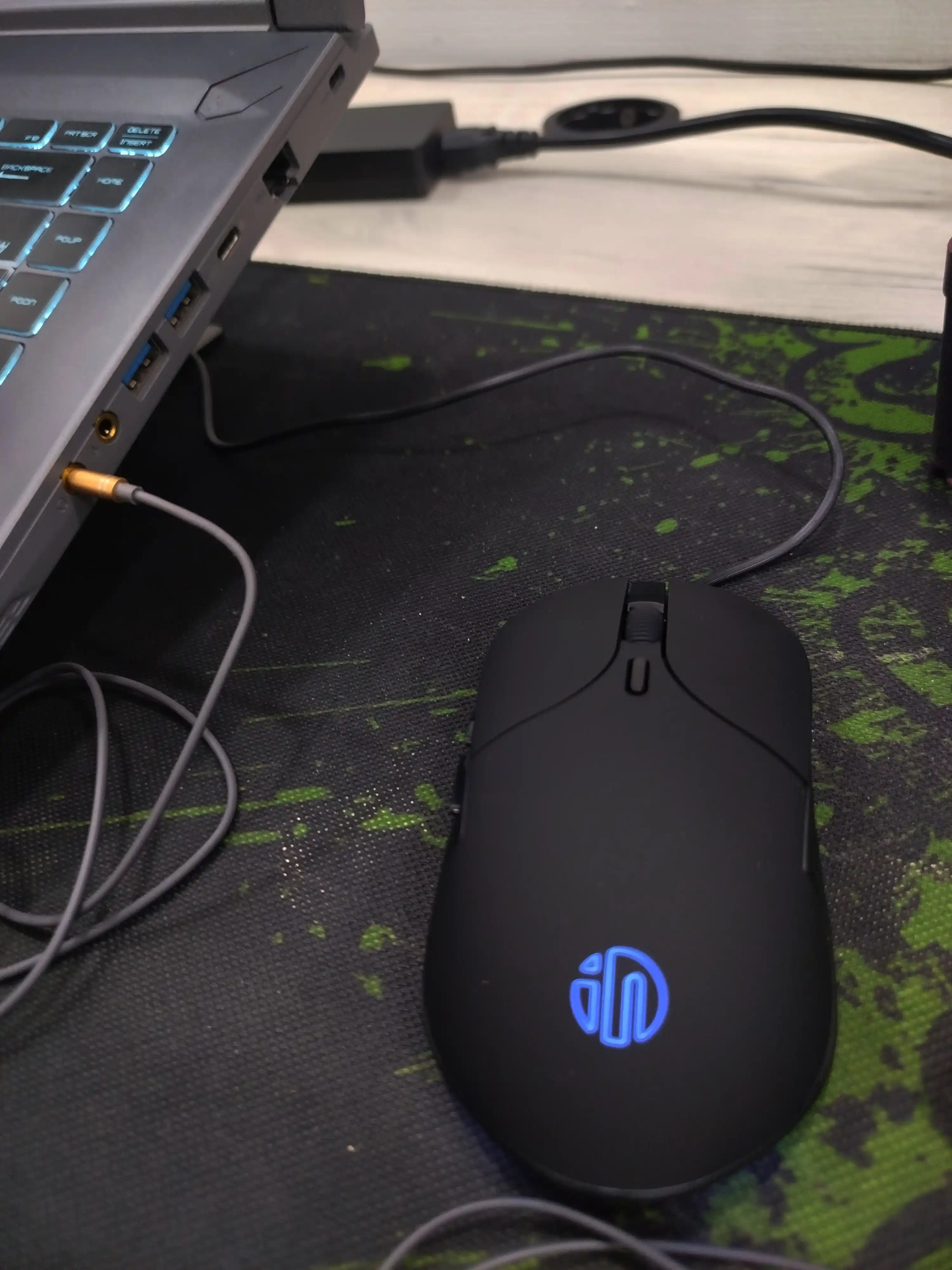 O‘yin sichqonchasi, simli, shovqinsiz va RGB yoritgichli, optik sensor, 12800 DPI