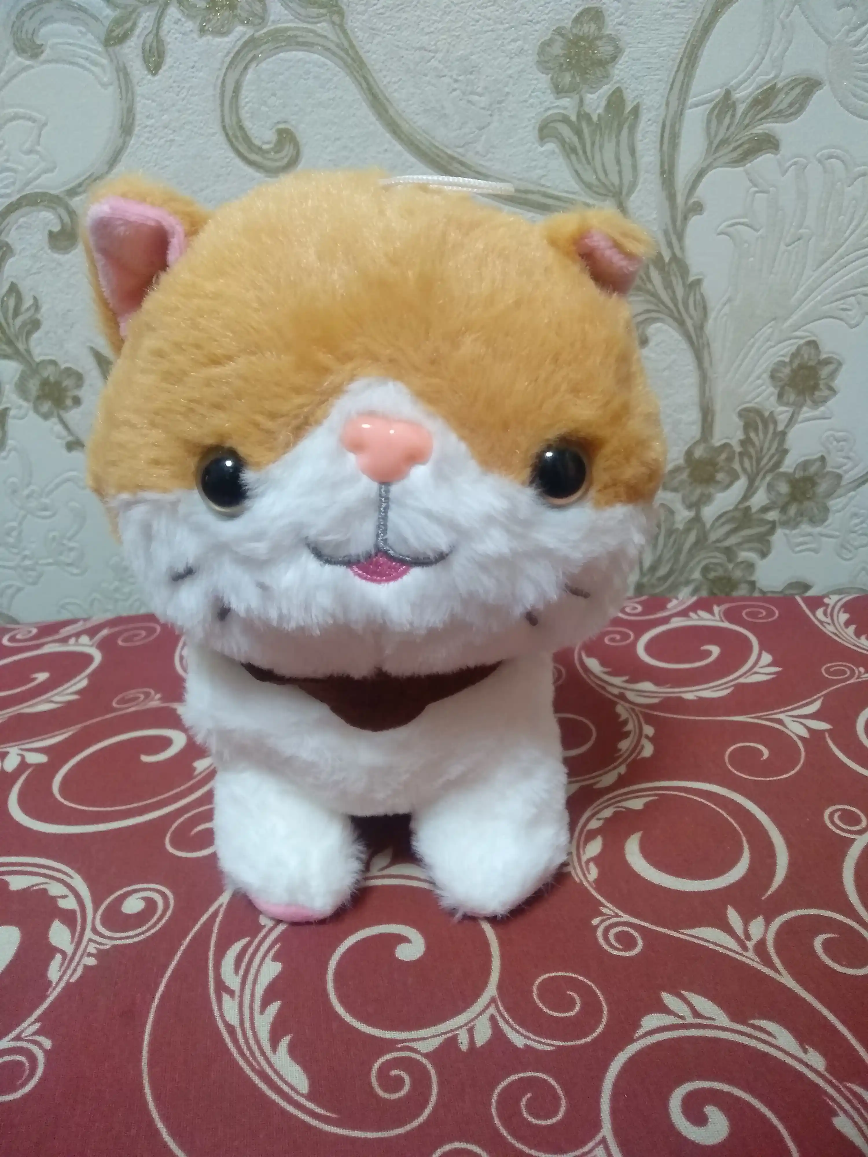Мягкая игрушка кошка Страйп, 25 см, с декоративным ошейником