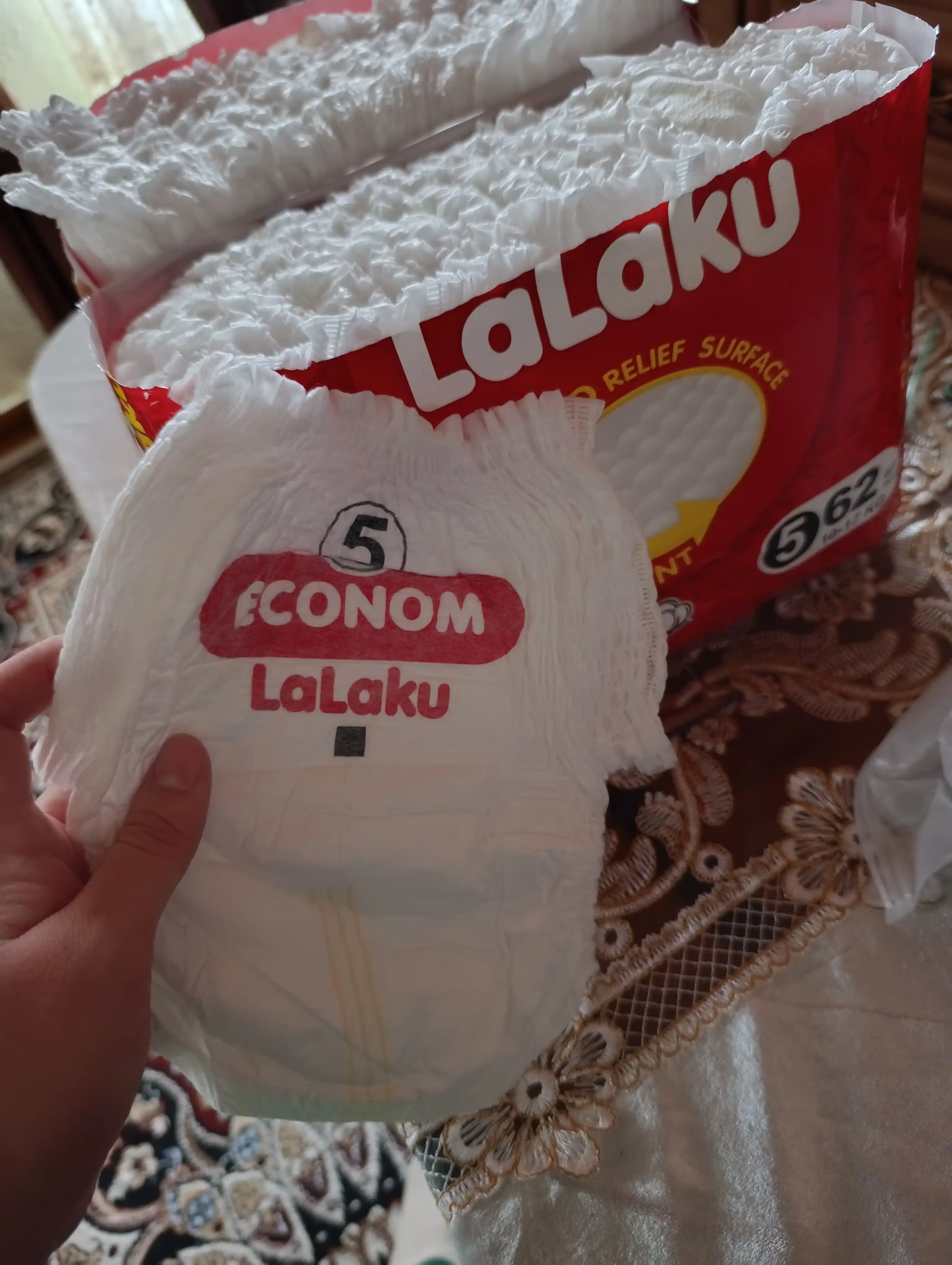Подгузники LaLaku Econom, 5 размер, 10-17 кг, 62 шт