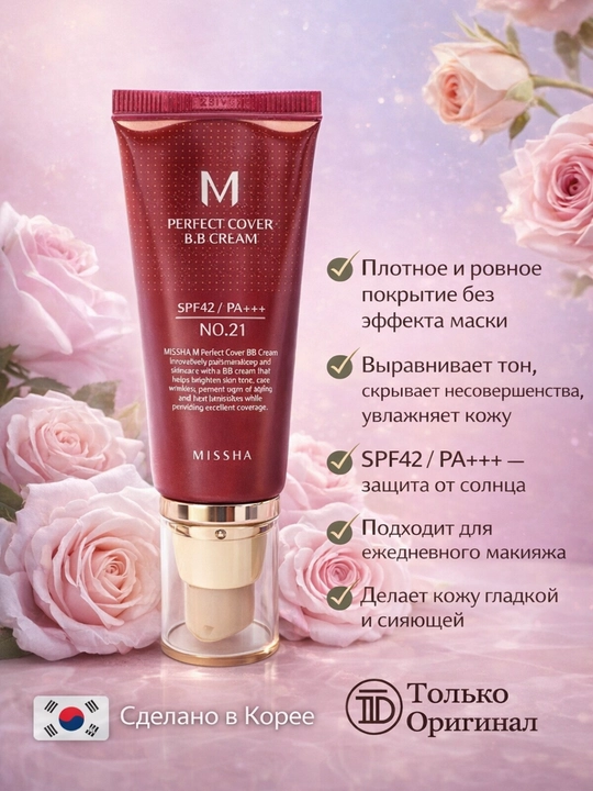 Tonal krem BB Missha, yuz uchun, 50 ml - 