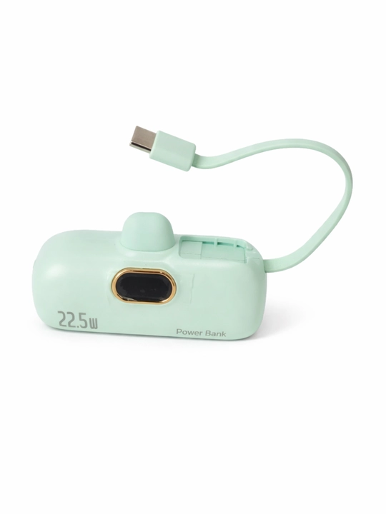 Повербанк с кабелем и без кабеля, быстрая зарядка 22.5W, ёмкость 5000 mAh, разъём Type-C