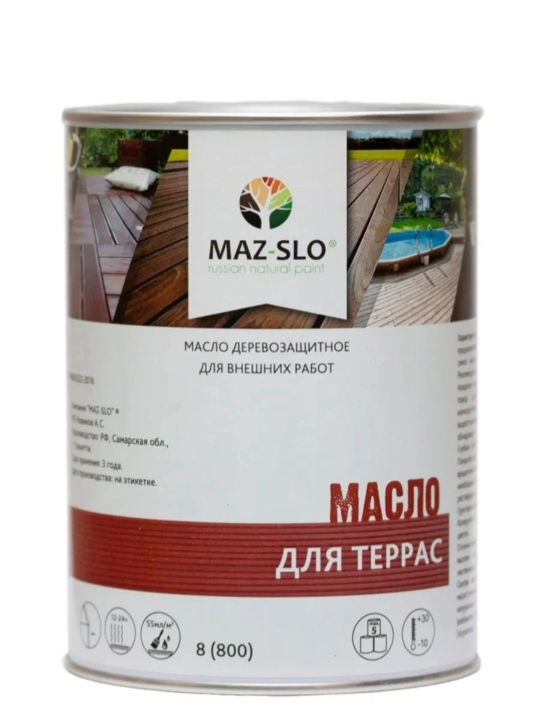 Террасное масло для дерева, 1 л бесцветное  - 