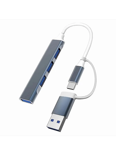 USB HUB 3.0 Type A+C 4 portli, USB hub адаптер