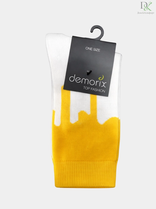 Модные носки Demorix с дизайнерским принтом «Drip», хлопок, удобные, универсальный размер