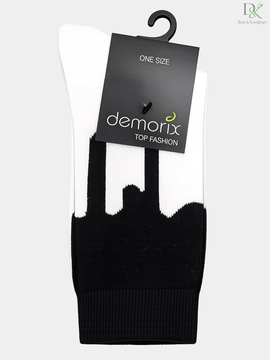 Модные носки Demorix с дизайнерским принтом «Drip», хлопок, удобные, универсальный размер