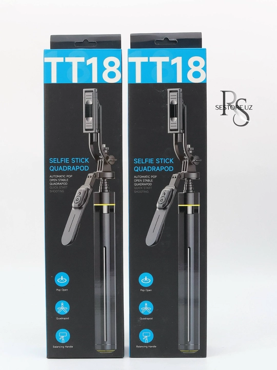 Selfi monopod TT18 telefon va kamera uchun, sozlanadigan balandlik, yengil va mustahkam
