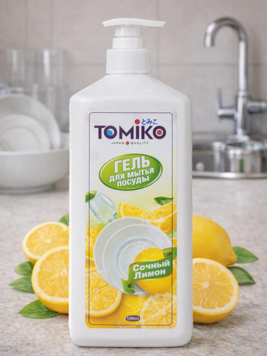 Гель для мытья посуды Tomiko, 1 литр