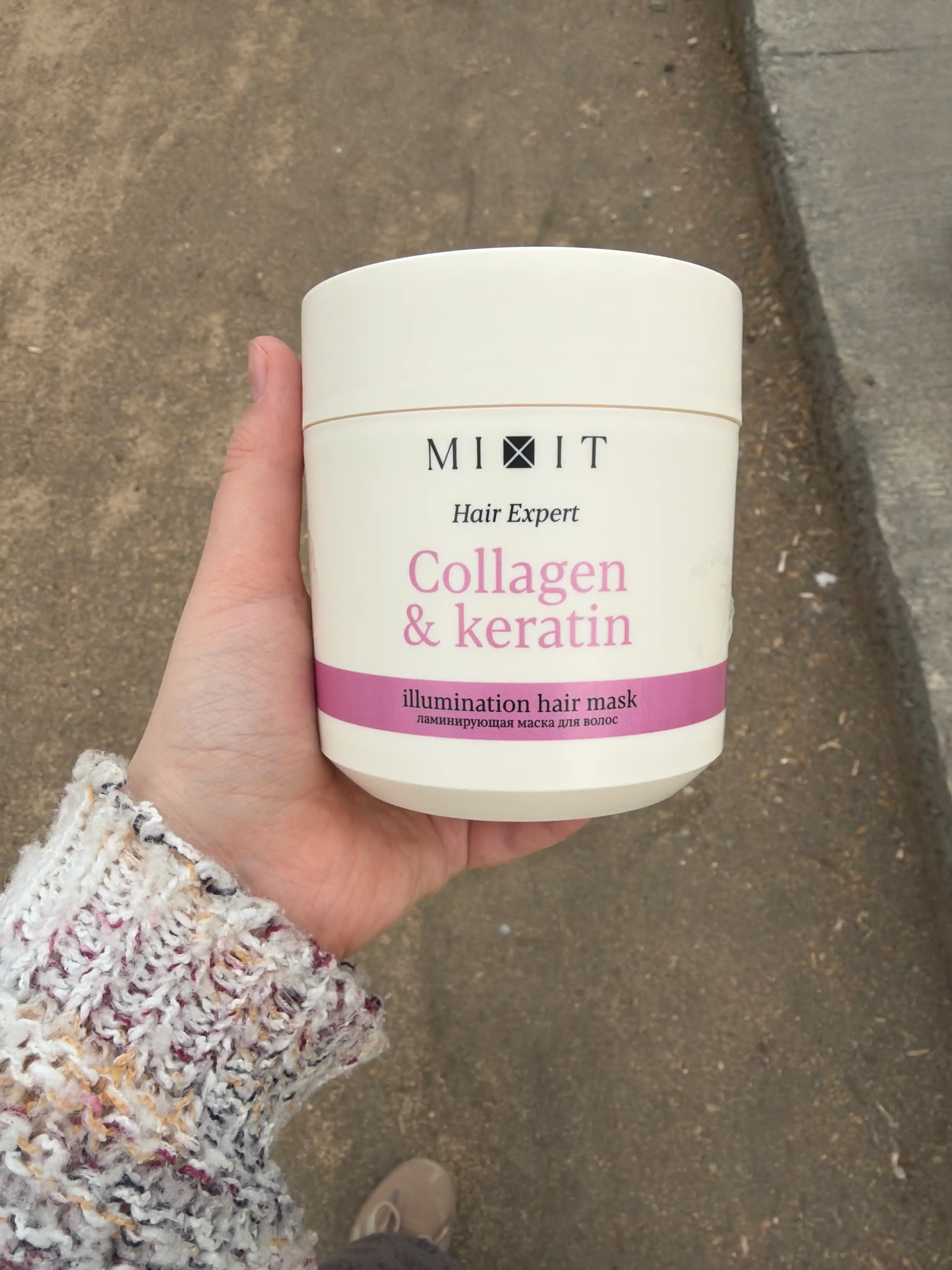 MIXIT Hair Expert keratin va kollagenli laminatsiyalovchi soch slaym-niqobi, 400 ml