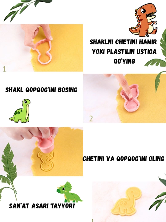 Pechenye va plastilin uchun bolalar plastik qoliplar to'plami,mastika hayvon shaklchalar