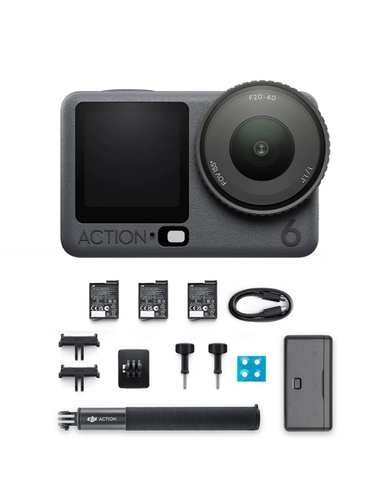 DJI Osmo Action 6,Vlog uchun, stabilizatsiyalik, 20m suvga chidamli, dual OLED ekran