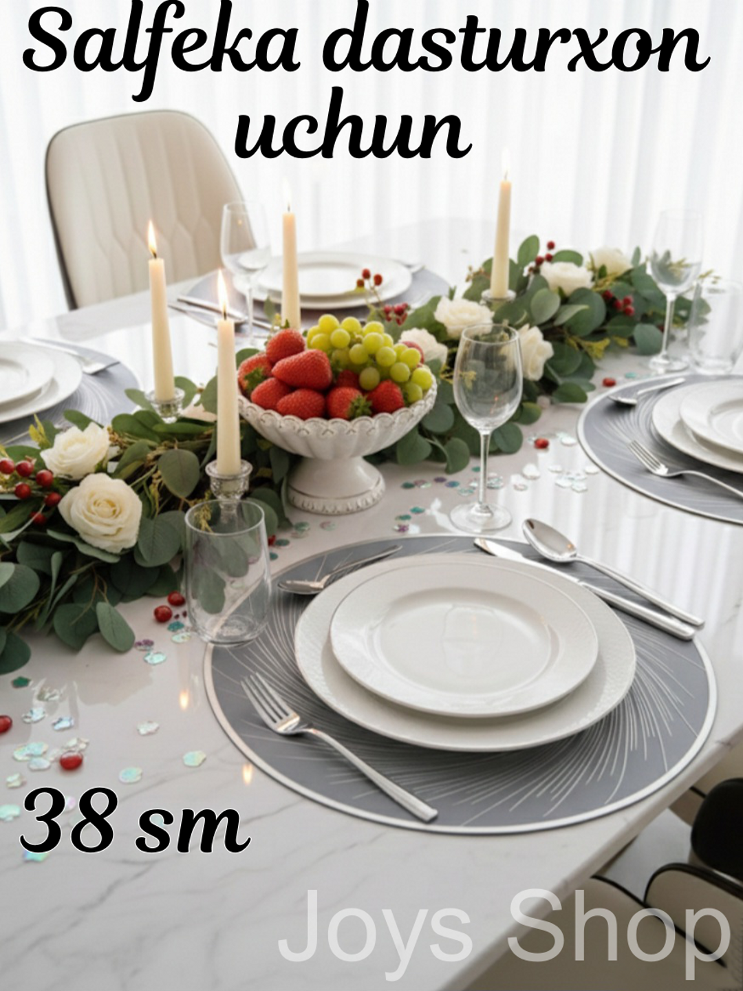 Salfeka dasturxon uchun , 38 sm diametr, 1dona-4 dona, dumaloq