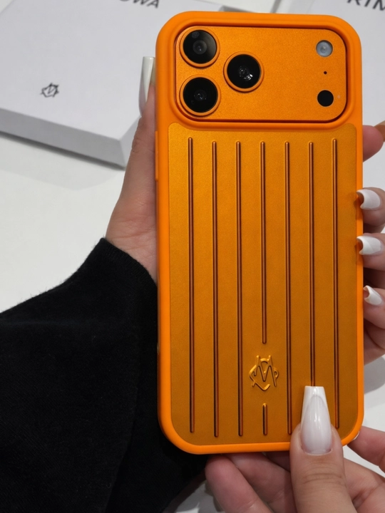 Металлический чехол в стиле RIMOWA, для iPhone 17 Pro Max —силиконовая основа, ударопрочный