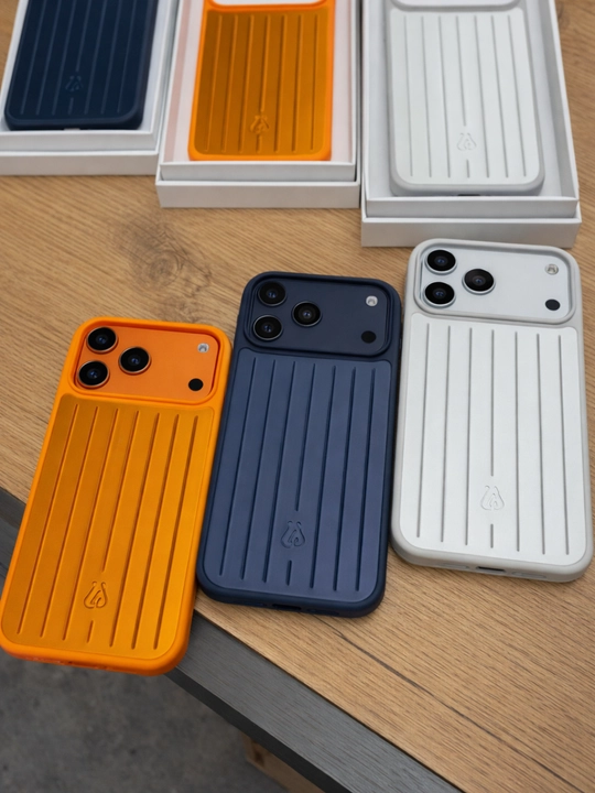 Металлический чехол в стиле RIMOWA, для iPhone 17 Pro Max —силиконовая основа, ударопрочный