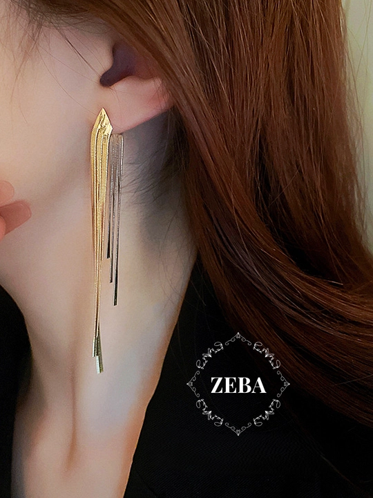 Серьги женские, длинные, цепочки, хрустальные