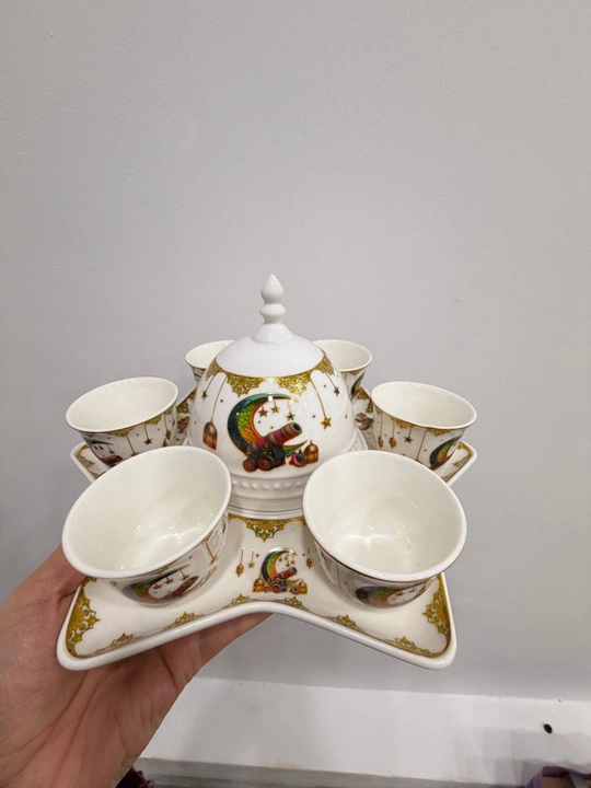 Ramazon Oyli Farfor Choy Servisi – 6 piyolali to‘plam