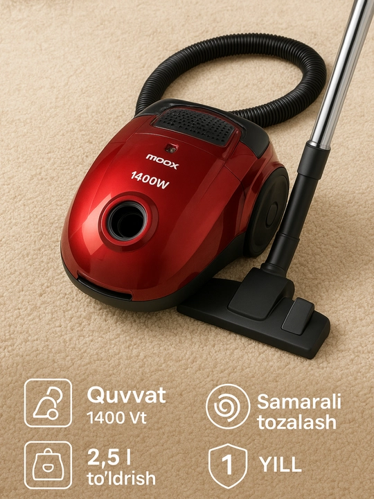 Pilesos Moonx MVC803R 1400W uy Pelisos uchun changyutgich UM2393436
