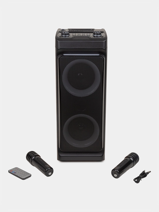 Portativ Kolonka, Simsiz Bluetooth Karaoke musiqasi, mikrofonli, pultli va RGB yorug'lik