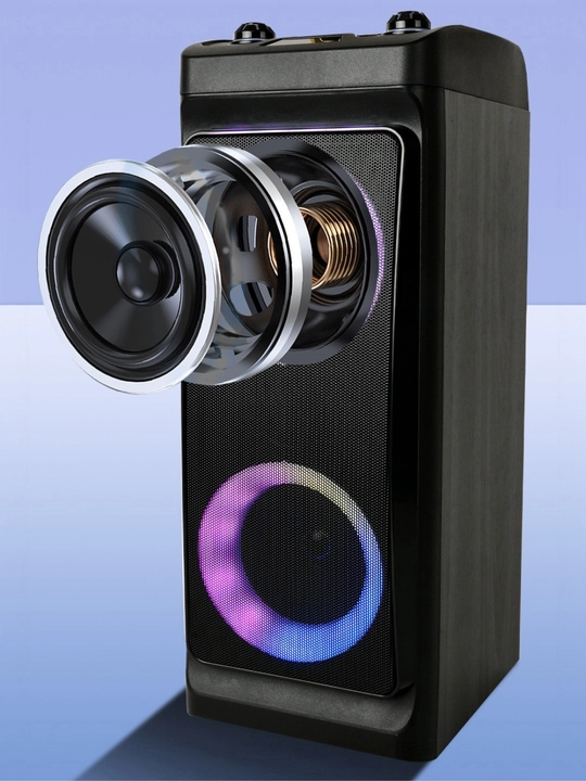 Portativ Kolonka, Simsiz Bluetooth Karaoke musiqasi, mikrofonli, pultli va RGB yorug'lik