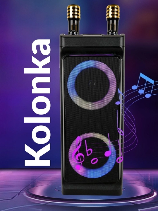 Portativ Kolonka, Simsiz Bluetooth Karaoke musiqasi, mikrofonli, pultli va RGB yorug'lik