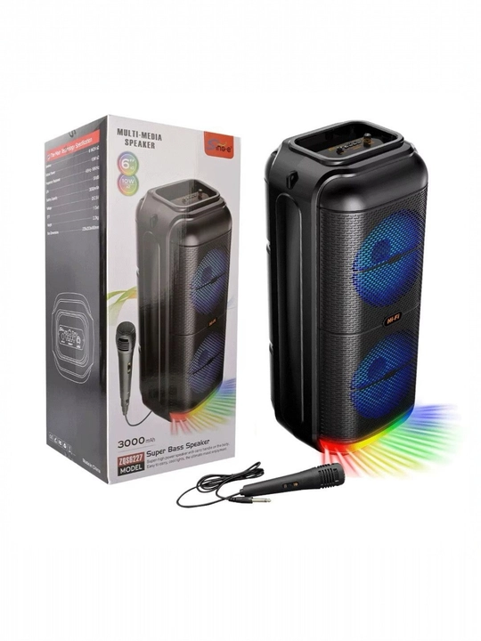 Portativ Kolonka, Simsiz Bluetooth Karaoke musiqasi, mikrofonli, pultli va RGB yorug'lik