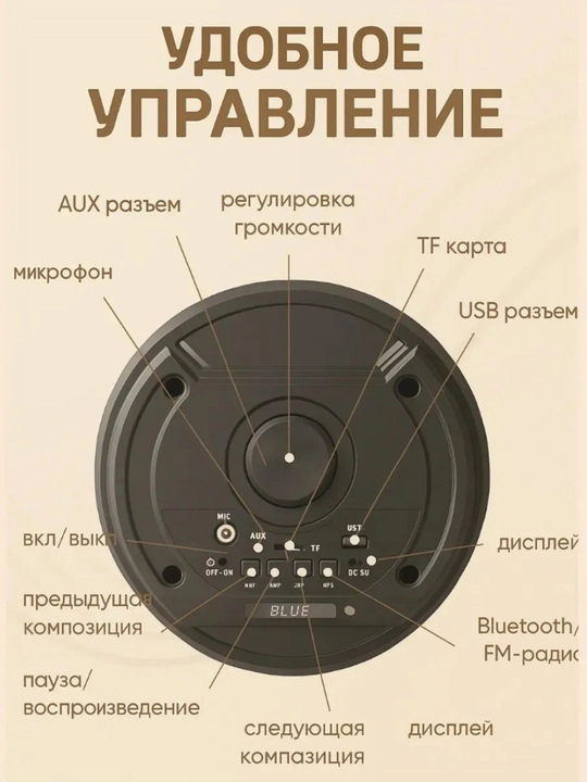Портативная колонка, беспроводное Bluetooth-караоке, с микрофоном, пульт и RGB