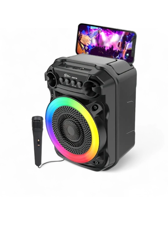 Portativ Kolonka, Simsiz Bluetooth Karaoke musiqasi, mikrofonli, pultli va RGB yorug'lik