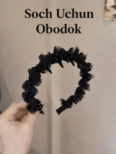 Ободок для волос, аксессуары для девочек и женщин — YASMIN2-OBODOKLAR1-ХРОМ