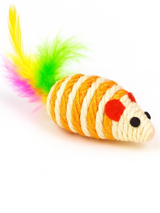 Игрушка для кошек «Мышь-погремушка» сизалевая  - 