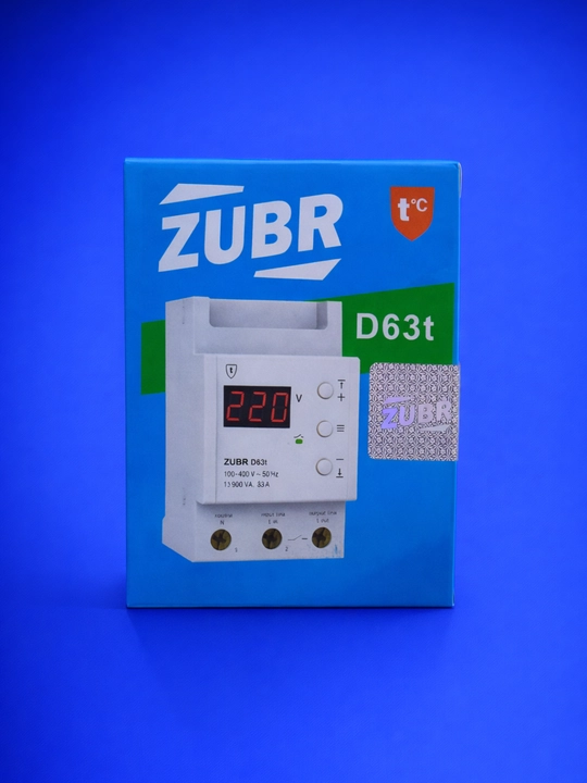 Реле напряжения ZUBR D63t, DIN рейка, 63А, цифровой дисплей - 