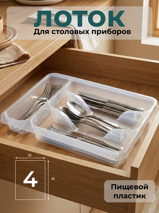 Sanchqi va pichoq qoshiqlari uchun lotok, oshxona anjomlari uchun ajratgich, oshxona organayzeri