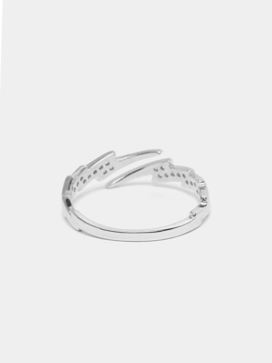 S925 SILVERME Chaqmoq ayollar kumush uzugi, sozlanishi