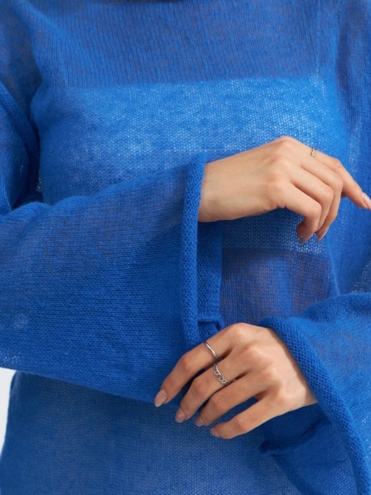Лонгслив женский, кофта в сетку, свитер женский, oversize  для осенне - зимнего сезона
