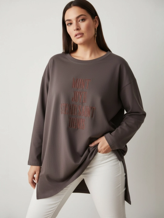 Лонгслив женский ELLY FASHION оверсайз, туника с длинным рукавом