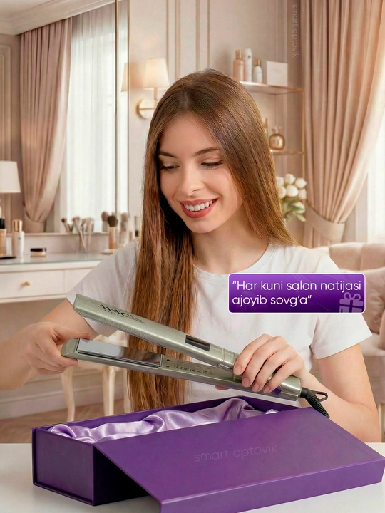 Soch dazmoli MAC Styler, soch tekislagich, titan plastinali, 6 rejim, ayollar uchun