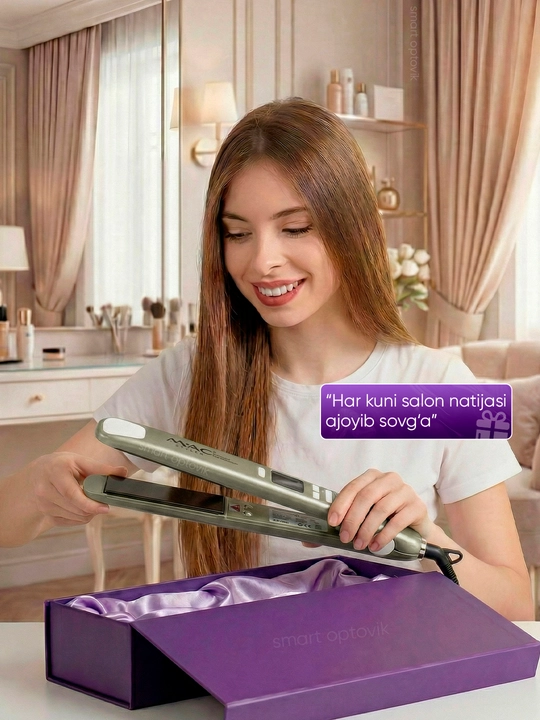 Soch dazmoli MAC Styler, soch tekislagich, titan plastinali, 6 rejim, ayollar uchun