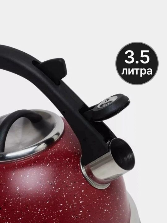 Чайник Zepter со свистком из нержавеющей стали, 3,3 л, для всех плит, красный