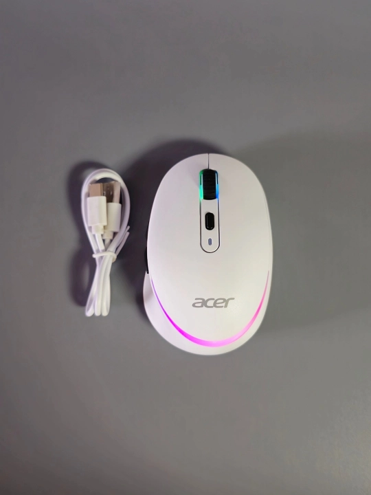 Simsiz kompyuter mini-sichqonchasi ACER, 2 rejim Bluetooth +2.4G, RGB orqa yorug'lik bilan