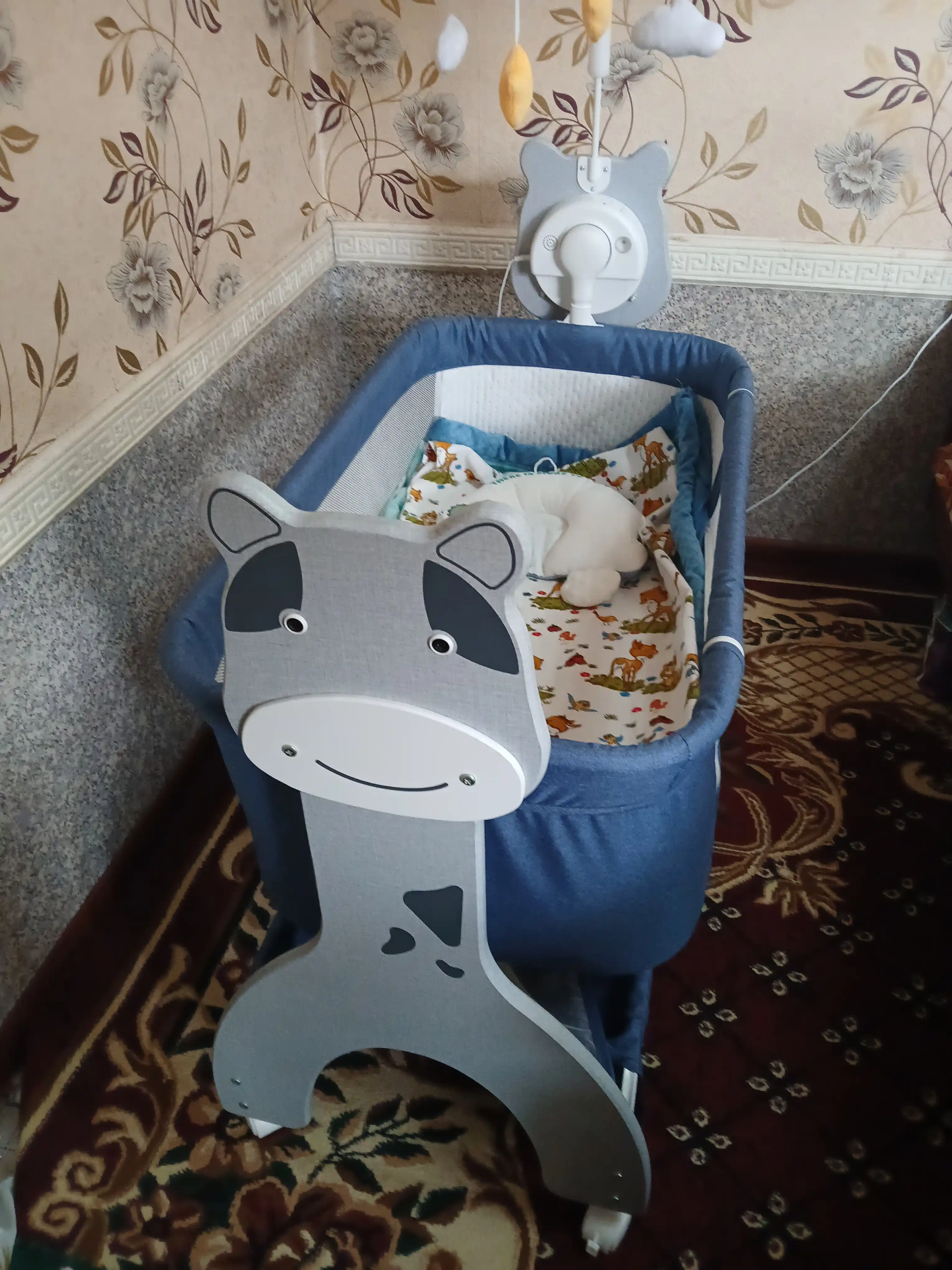 Детская кроватка приставная, люлька для новорожденных, колыбель электронная, манеж кровать